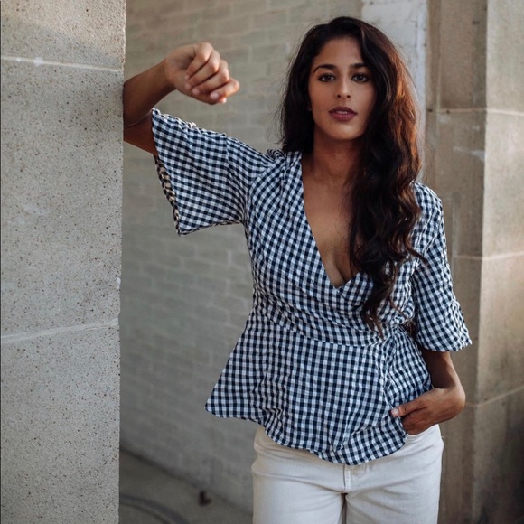 LOFT Tops - LOFT Plaid wrap shirt
